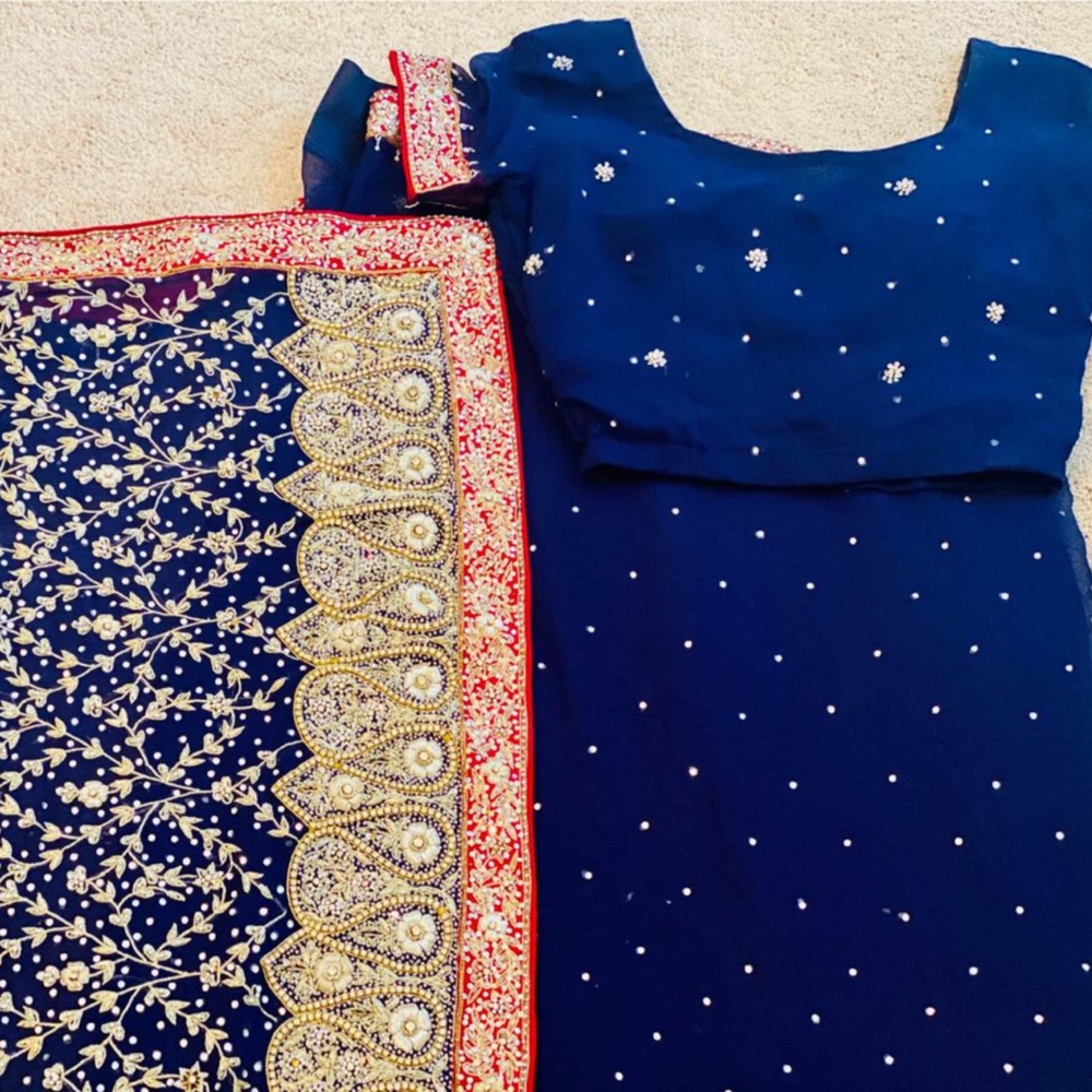 Chiffon beautiful embroidered saree